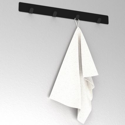 Toallero de pared 40 cm negro