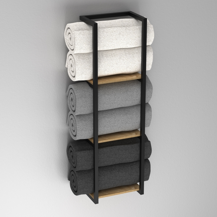 Toallero de pared 78x23 cm negro