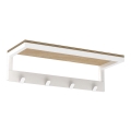 Toallero de pared con estante 10x40 cm blanco