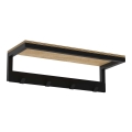 Toallero de pared con estante 10x40 cm negro
