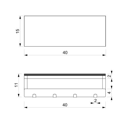 Toallero de pared con estante 10x40 cm negro