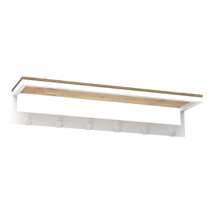 Toallero de pared con estante 10x60 cm blanco