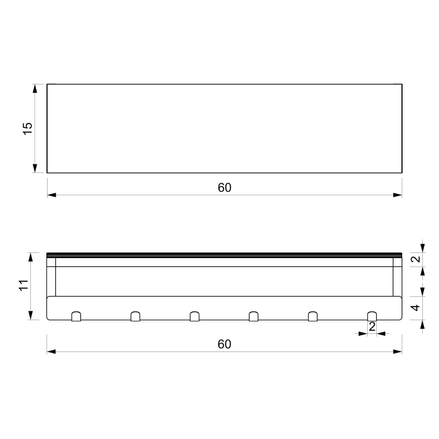 Toallero de pared con estante 10x60 cm blanco