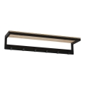 Toallero de pared con estante 10x60 cm negro