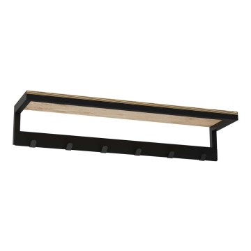 Toallero de pared con estante 10x60 cm negro