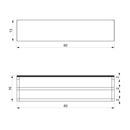 Toallero de pared con estante 14x60 cm blanco