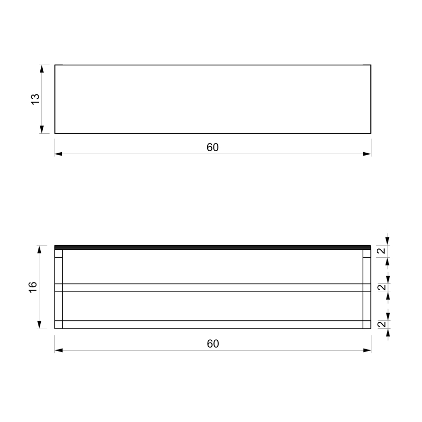 Toallero de pared con estante 14x60 cm blanco