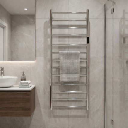 Toallero eléctrico 45x132 cm, 180 W, acero inoxidable