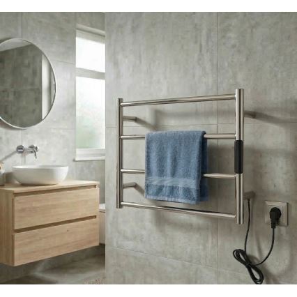 Toallero eléctrico 56 x 37 cm, 63 W, acero inoxidable