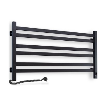 Toallero eléctrico con termostato AVANGARD 181 W 50 x 90 cm, negro, montaje izquierdo