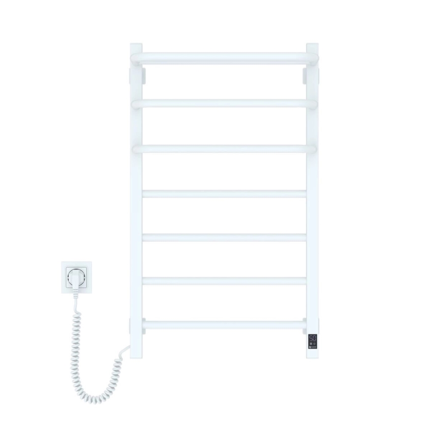 Toallero eléctrico con termostato FORTIS 155W 80x48 cm  blanco izquierdo