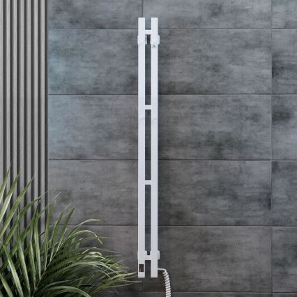 Toallero eléctrico con termostato SILOUETTE 187W/230V 120,6 cm IP44 blanco angular derecho