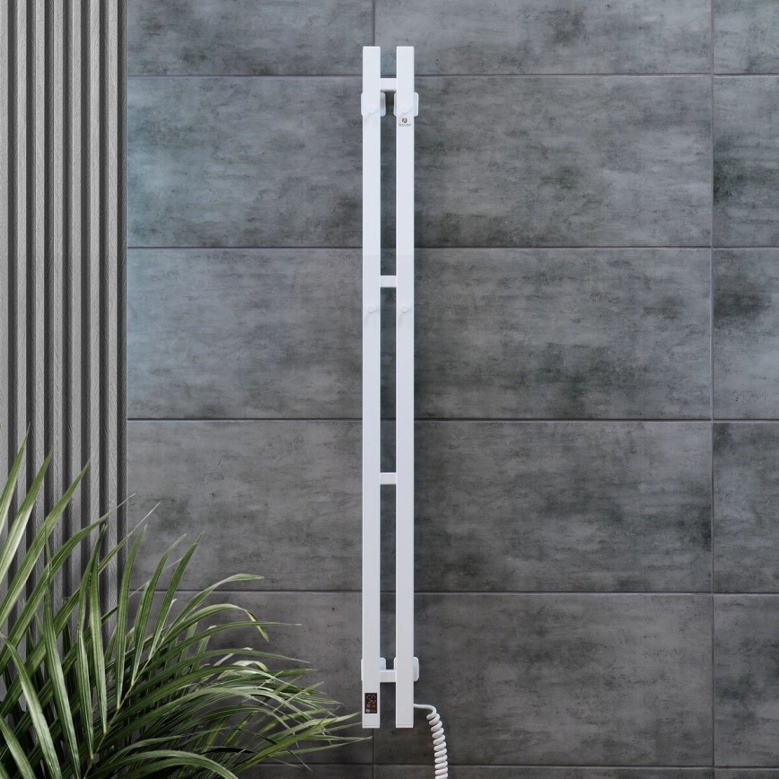 Toallero eléctrico con termostato SILOUETTE 187W/230V 120,6 cm IP44 blanco angular derecho