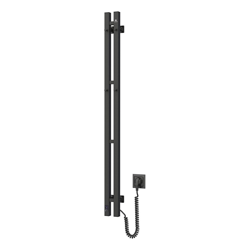 Toallero eléctrico con termostato SILOUETTE 187W/230V 120,6 cm IP44 negro derecho cuadrado