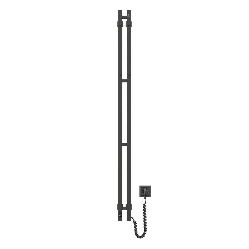 Toallero eléctrico SILOUETTE con termostato 200 W/230 V 150,6 cm IP44 negro, lateral derecho