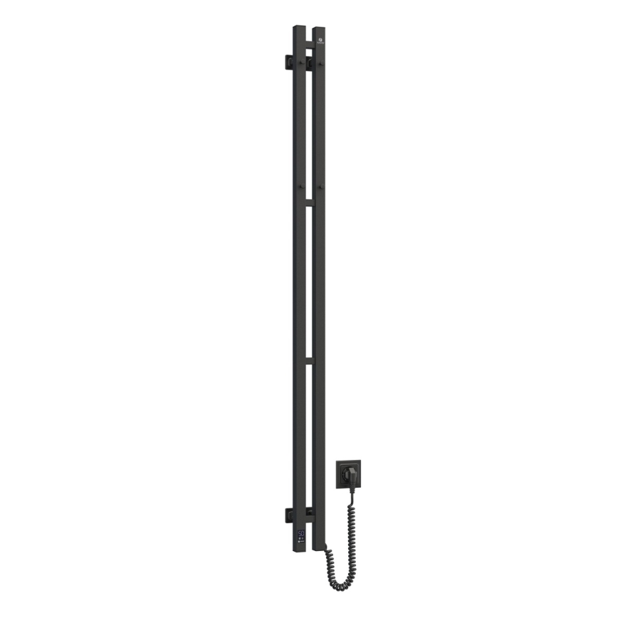 Toallero eléctrico SILOUETTE con termostato 200 W/230 V 150,6 cm IP44 negro, lateral derecho