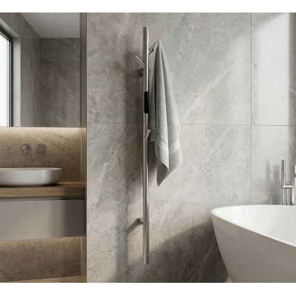 Toallero eléctrico de barra 118 cm, 30 W, acero inoxidable