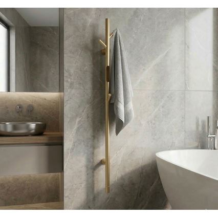 Toallero eléctrico de barra para toallas 118 cm 30 W dorado