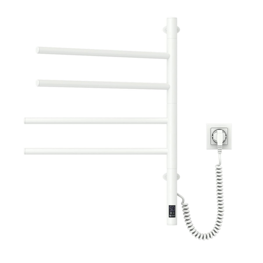 Toallero eléctrico giratorio con termostato ARABESQUE 150W/230V 64,6 cm IP44 blanco