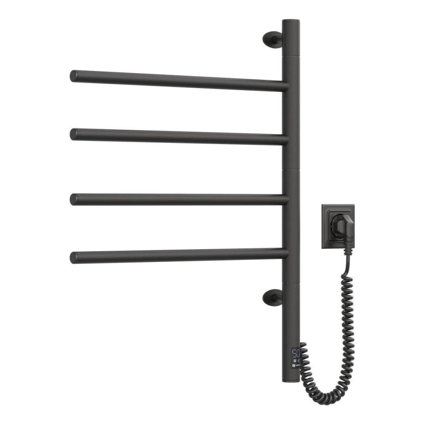 Toallero eléctrico giratorio con termostato ARABESQUE 150W/230V 64,6 cm IP44 negro