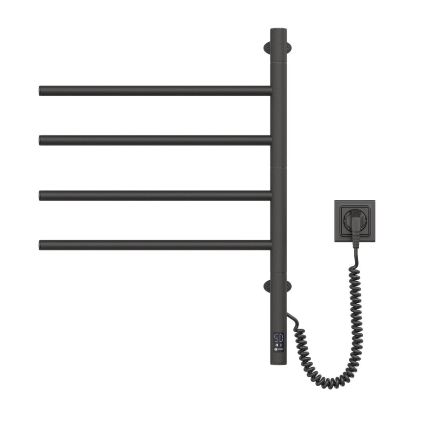 Toallero eléctrico giratorio con termostato ARABESQUE 150W/230V 64,6 cm IP44 negro