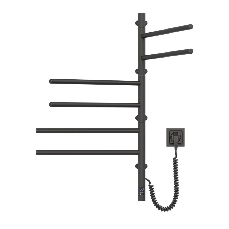 Toallero eléctrico giratorio con termostato ARABESQUE 196W/230V 81,8 cm IP44 negro