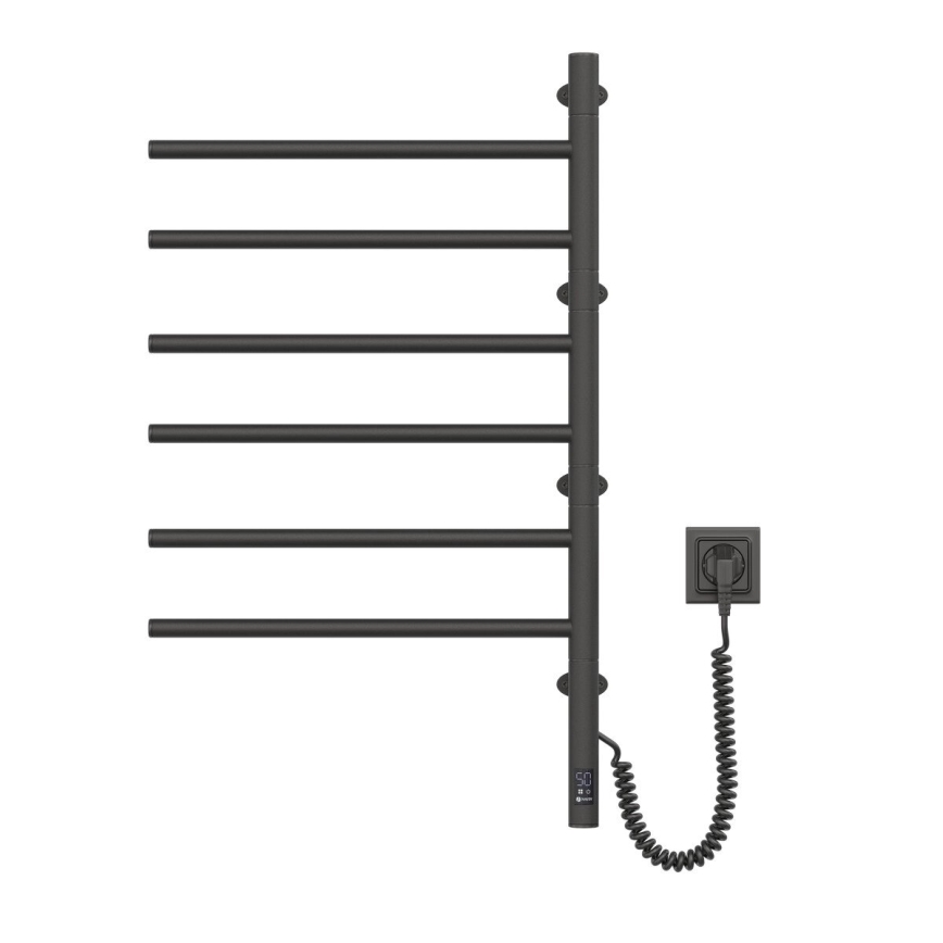 Toallero eléctrico giratorio con termostato ARABESQUE 196W/230V 81,8 cm IP44 negro