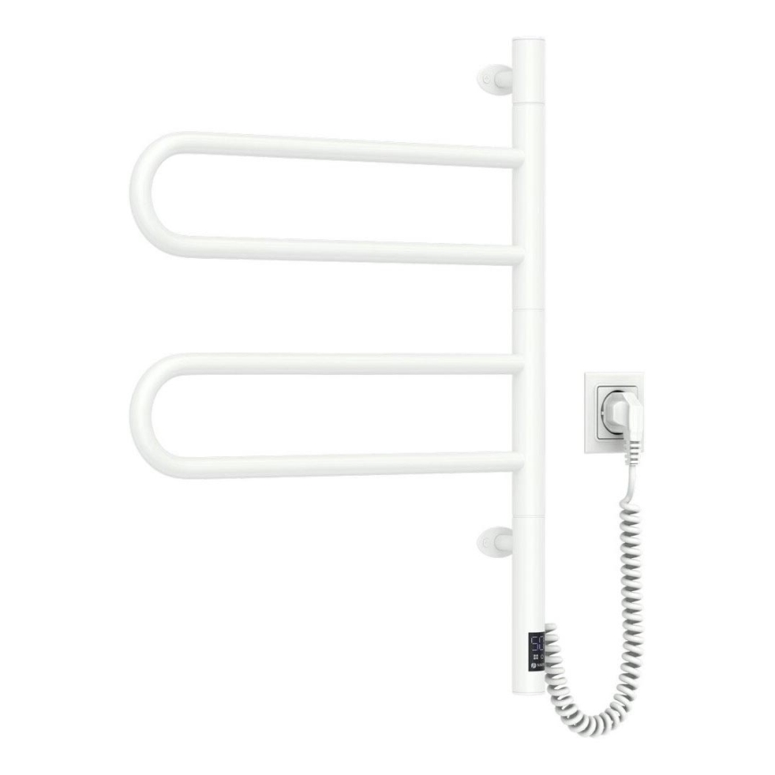 Toallero eléctrico giratorio con termostato FOUETTE 128W/230V 64,6 cm IP44 blanco