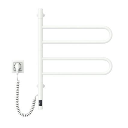 Toallero eléctrico giratorio con termostato FOUETTE 128W/230V 64,6 cm IP44 blanco