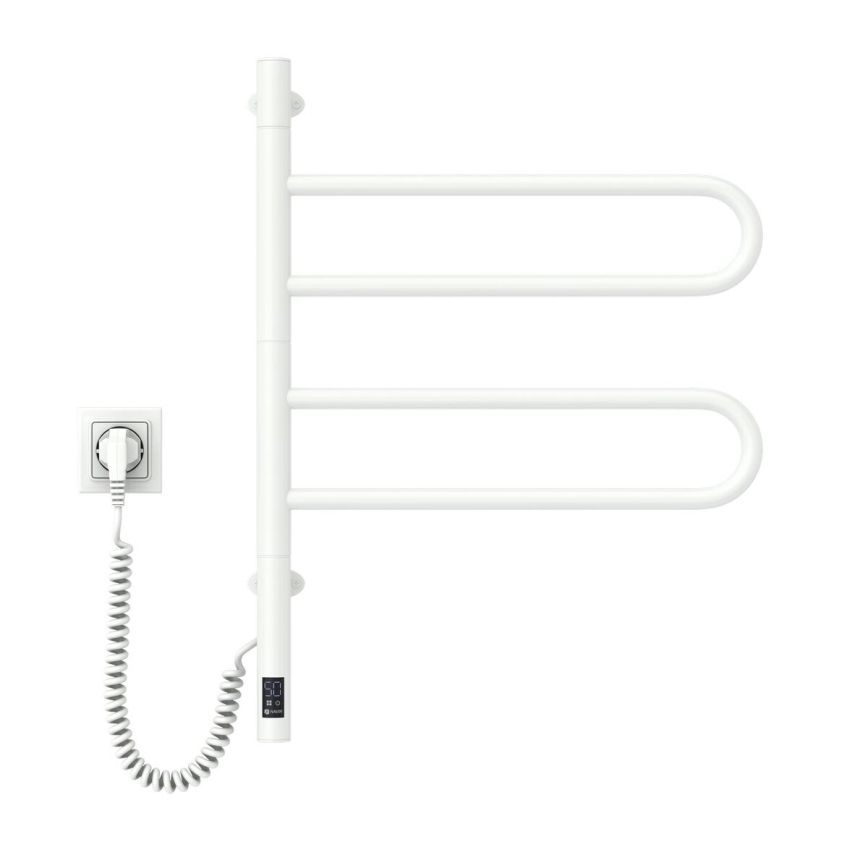 Toallero eléctrico giratorio con termostato FOUETTE 128W/230V 64,6 cm IP44 blanco