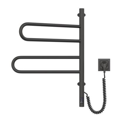 Toallero eléctrico giratorio con termostato FOUETTE 128W/230V 64,6 cm IP44 negro