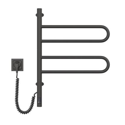 Toallero eléctrico giratorio con termostato FOUETTE 128W/230V 64,6 cm IP44 negro