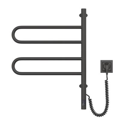 Toallero eléctrico giratorio con termostato FOUETTE 128W/230V 64,6 cm IP44 negro