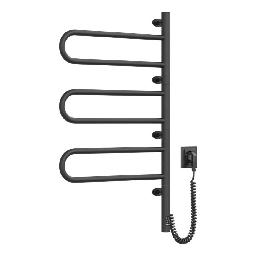 Toallero eléctrico giratorio con termostato FOUETTE 185W/230V 81,8 cm IP44 negro