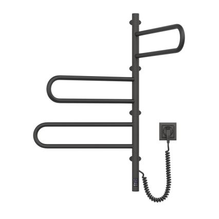 Toallero eléctrico giratorio con termostato FOUETTE 185W/230V 81,8 cm IP44 negro