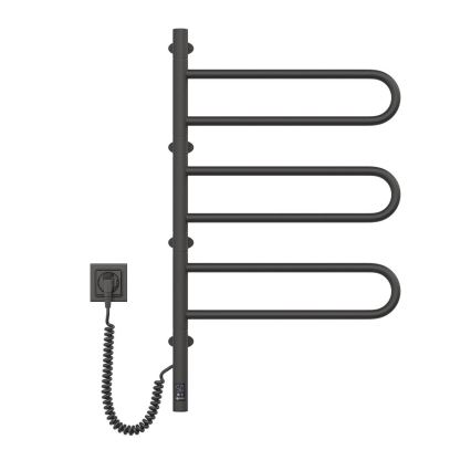Toallero eléctrico giratorio con termostato FOUETTE 185W/230V 81,8 cm IP44 negro