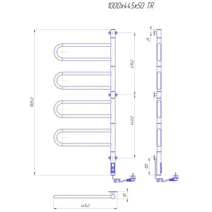 Toallero eléctrico giratorio para toallas TRISTAR 105W/230V 102,5x44,5cm IP44 acero inoxidable/cromo brillante