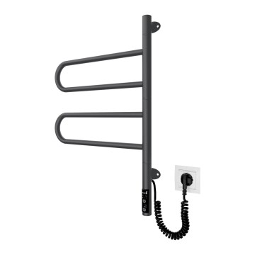 Toallero eléctrico giratorio TRISTAR 75W/230V 60x44,5 cm IP44 acero inoxidable/negro