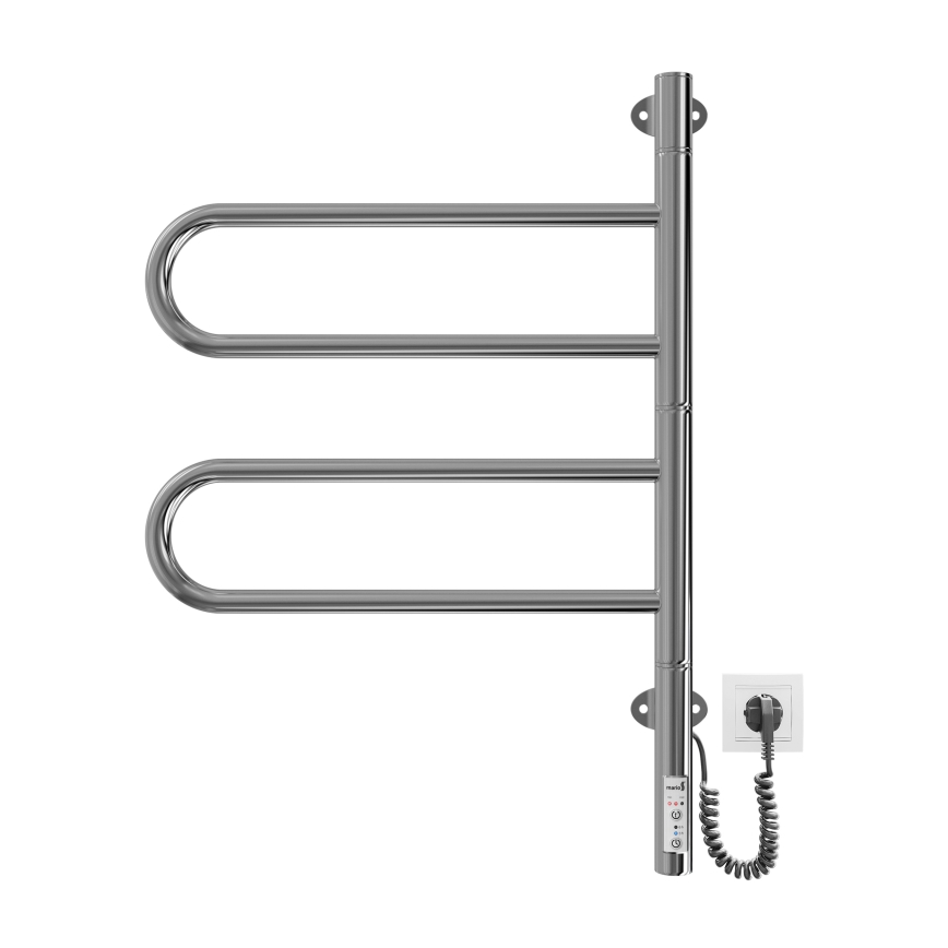 Toallero eléctrico giratorio TRISTAR 75W/230V 62,5x44,5 cm IP44 acero inoxidable/cromo brillante