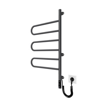 Toallero eléctrico giratorio TRISTAR 80W/230V 80x44,5 cm IP44 acero inoxidable/negro