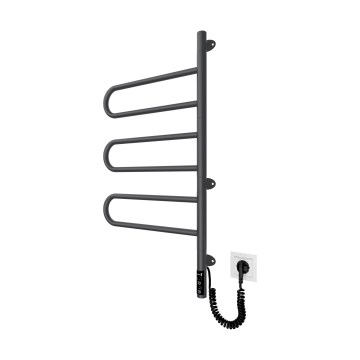 Toallero eléctrico giratorio TRISTAR 80W/230V 82,5x44,5 cm IP44 acero inoxidable/negro