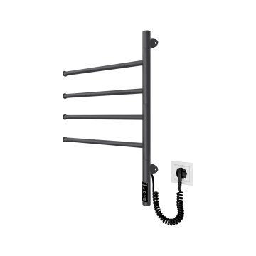 Toallero eléctrico giratorio VEER 50W/230V 60x44,5 cm acero inoxidable/negro