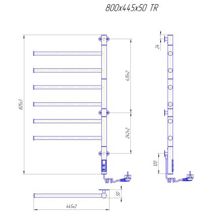 Toallero eléctrico giratorio VEER 80W/230V 80x44,5 cm acero inoxidable/cromo brillante