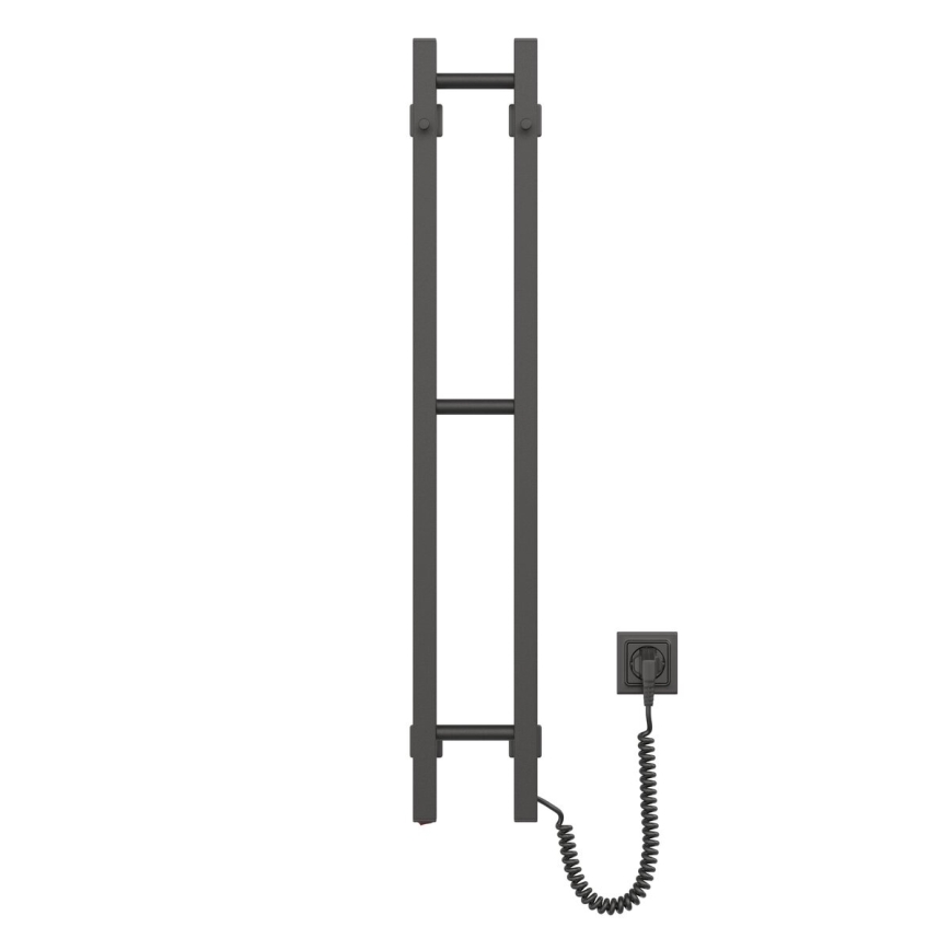Toallero eléctrico SILOUETTE 187W/230V 101,1 cm IP44 negro derecho cuadrado