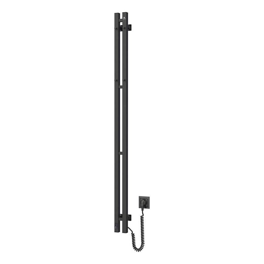 Toallero eléctrico SILOUETTE con termostato 200 W/230 V 150,6 cm IP44 negro, lateral derecho