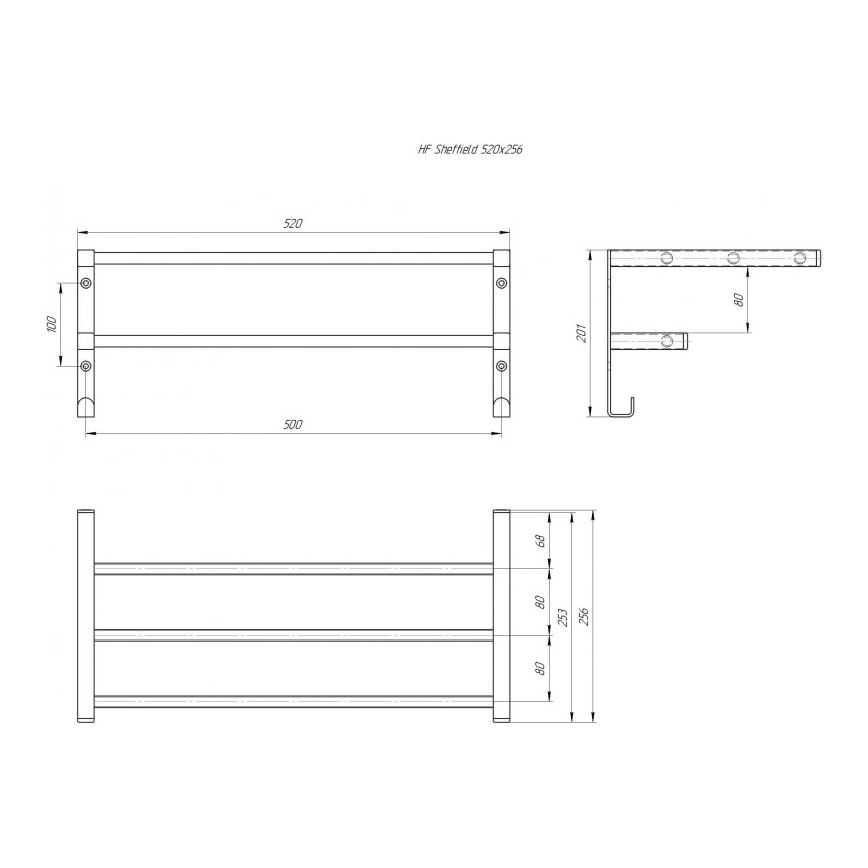 Toallero para radiador de baño HF SHEFFIELD 52 x 25,6 cm, blanco