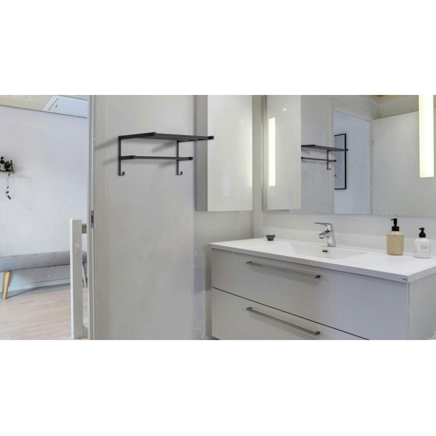 Toallero para radiador de baño HF SHEFFIELD 52 x 25,6 cm, negro