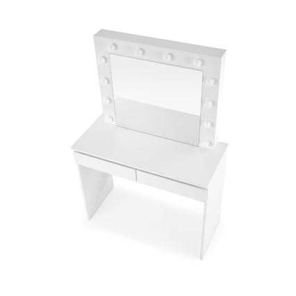 Tocador HOLLYWOOD con iluminación LED 140x94 cm blanco