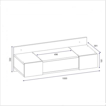 Tocador ZAKKUM 33x100 cm antracita