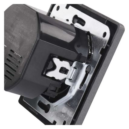 Toma de corriente doméstica FRENCH con USB‑A y USB‑C, 250V/16A, antracita